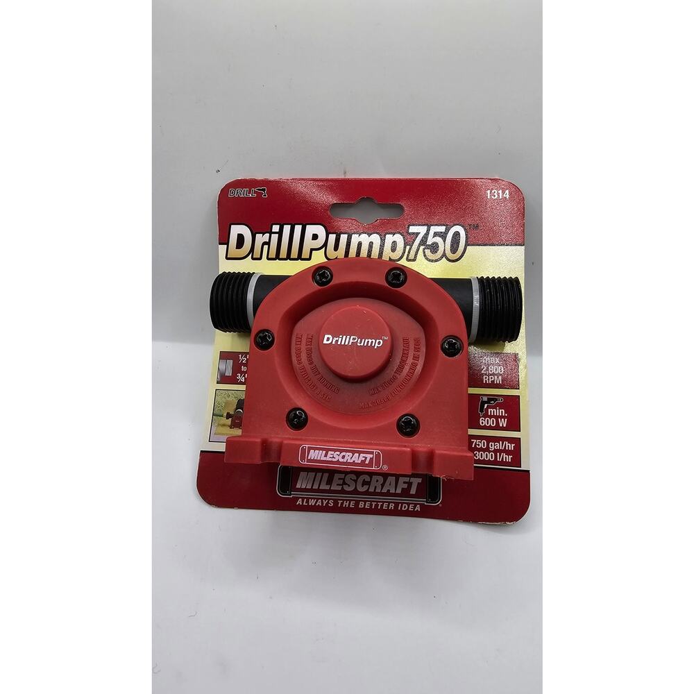 Milescraft 1314 DrillPump750 - Self Priming Water Pump Attachment for Drills